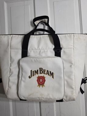 Jim Beam White Tote Bag with Front Logo Pocket